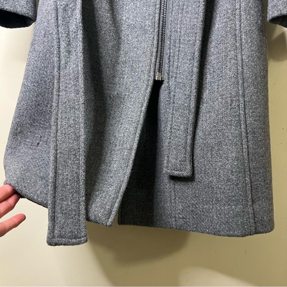 Calvin Klein L Charcoal Belted Coat - Picture 4 of 12
